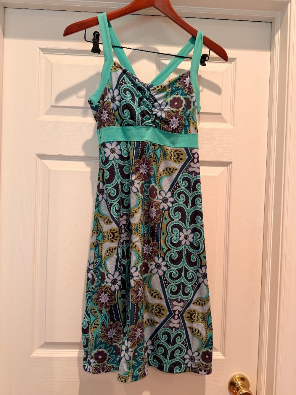 Prana Teal Floral Paisley Boho Sundress size XS